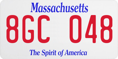 MA license plate 8GC048