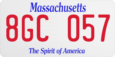 MA license plate 8GC057