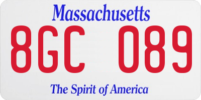 MA license plate 8GC089