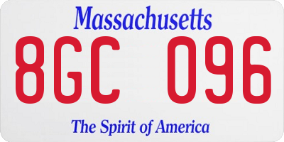 MA license plate 8GC096