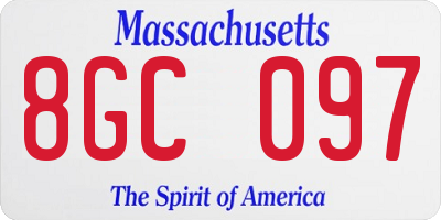 MA license plate 8GC097