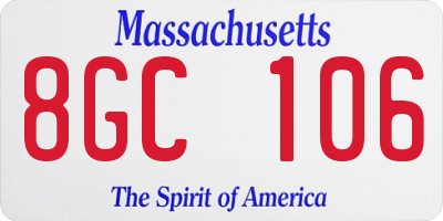 MA license plate 8GC106