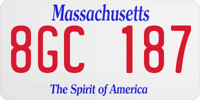 MA license plate 8GC187