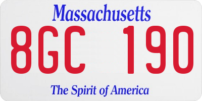 MA license plate 8GC190