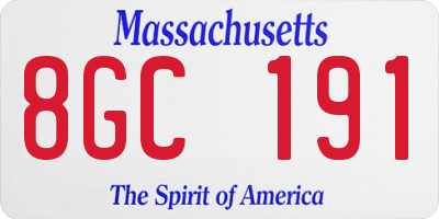 MA license plate 8GC191