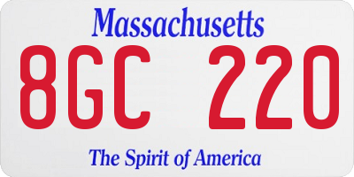 MA license plate 8GC220