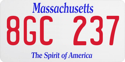 MA license plate 8GC237