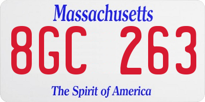 MA license plate 8GC263