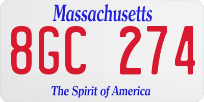 MA license plate 8GC274