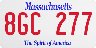 MA license plate 8GC277