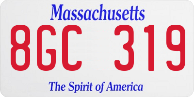 MA license plate 8GC319