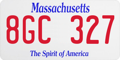 MA license plate 8GC327