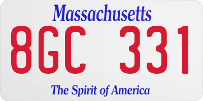 MA license plate 8GC331