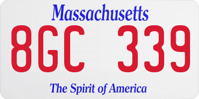 MA license plate 8GC339
