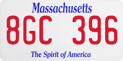 MA license plate 8GC396
