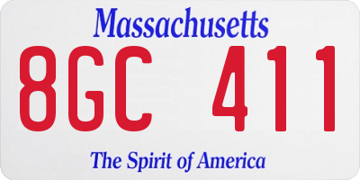 MA license plate 8GC411