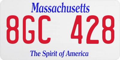 MA license plate 8GC428