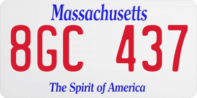 MA license plate 8GC437
