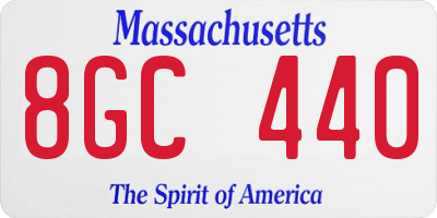 MA license plate 8GC440