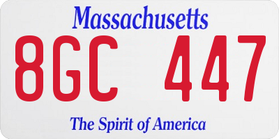MA license plate 8GC447