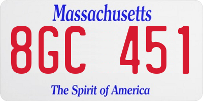 MA license plate 8GC451