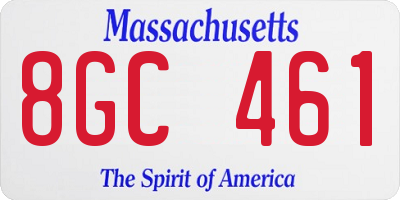 MA license plate 8GC461