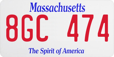 MA license plate 8GC474