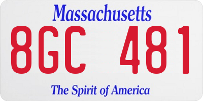 MA license plate 8GC481