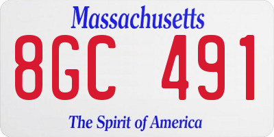 MA license plate 8GC491