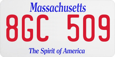 MA license plate 8GC509