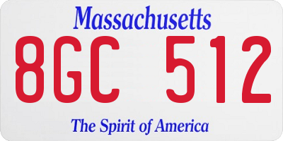 MA license plate 8GC512