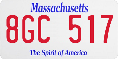 MA license plate 8GC517