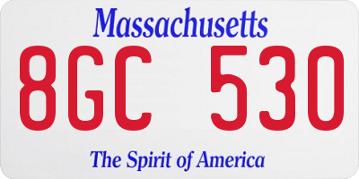 MA license plate 8GC530