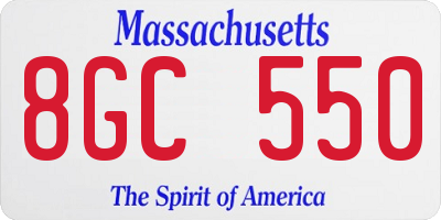 MA license plate 8GC550