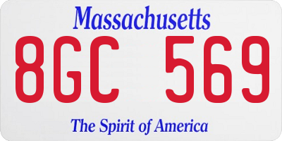 MA license plate 8GC569