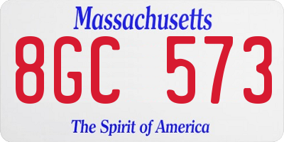 MA license plate 8GC573