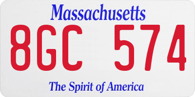 MA license plate 8GC574