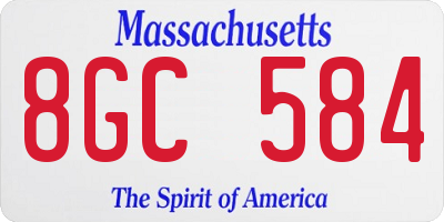 MA license plate 8GC584