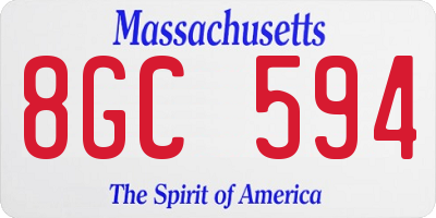 MA license plate 8GC594