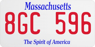 MA license plate 8GC596