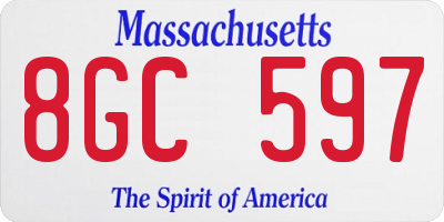MA license plate 8GC597