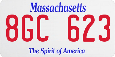 MA license plate 8GC623