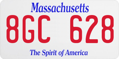 MA license plate 8GC628