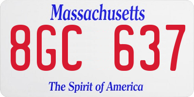 MA license plate 8GC637