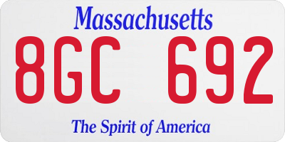 MA license plate 8GC692