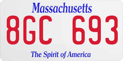 MA license plate 8GC693