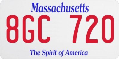 MA license plate 8GC720