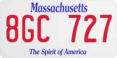 MA license plate 8GC727
