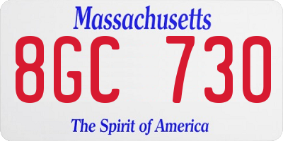 MA license plate 8GC730