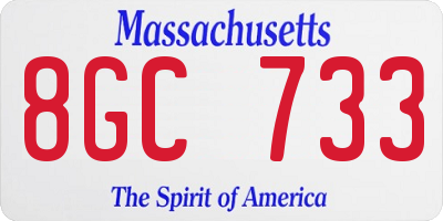 MA license plate 8GC733